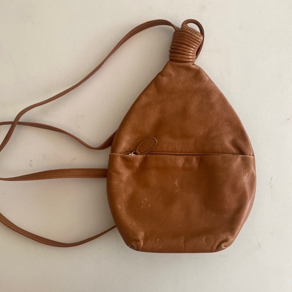 Renato Angi Brown Leather Backpack with Monogram Lining - Picture 1 of 9